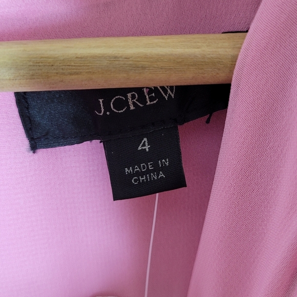 NWT J.Crew Pink Ruffle Neck Shift Dress 4 Preppy Cocktail Wedding Barbiecore - Picture 7 of 11